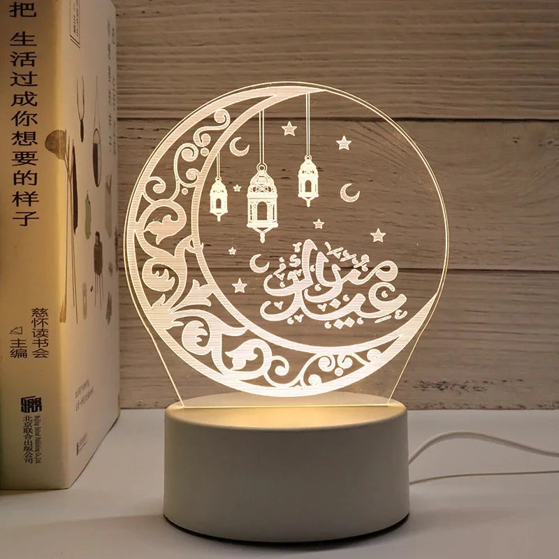 Ramadan Mosque LED Night Lamp – Crescent Moon Islamic Decor