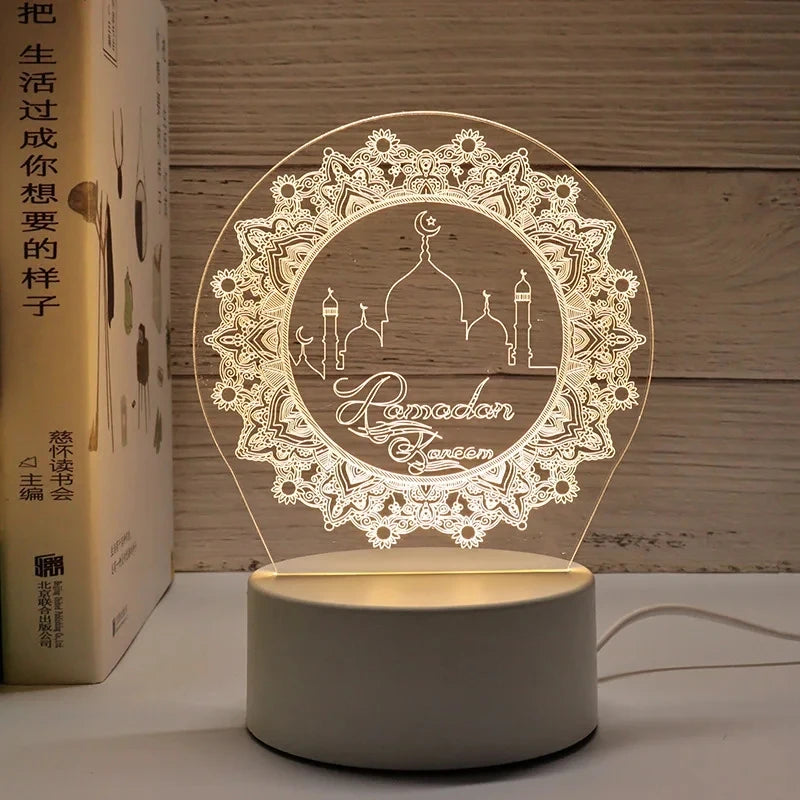Ramadan Mosque LED Night Lamp – Crescent Moon Islamic Decor