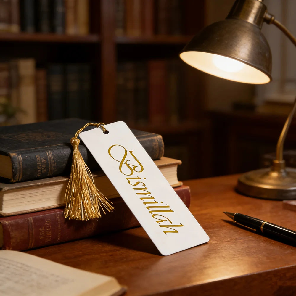 Bismillah Tassel Bookmarks – Elegant Islamic Quran Markers (5-Piece Set)
