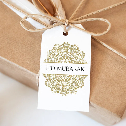 Eid Mubarak Gift Tags – Elegant Islamic Gift Decoration (10-Piece Set)