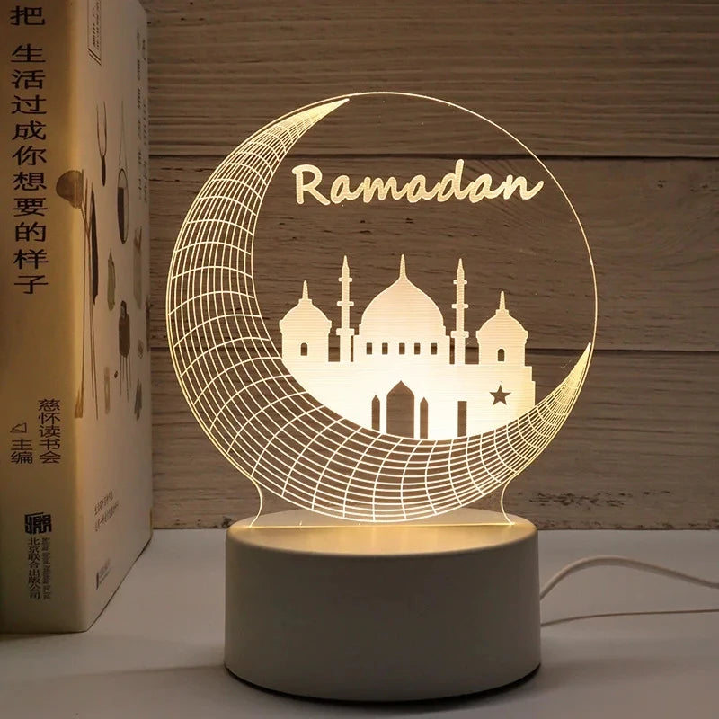 Ramadan Mosque LED Night Lamp – Crescent Moon Islamic Decor