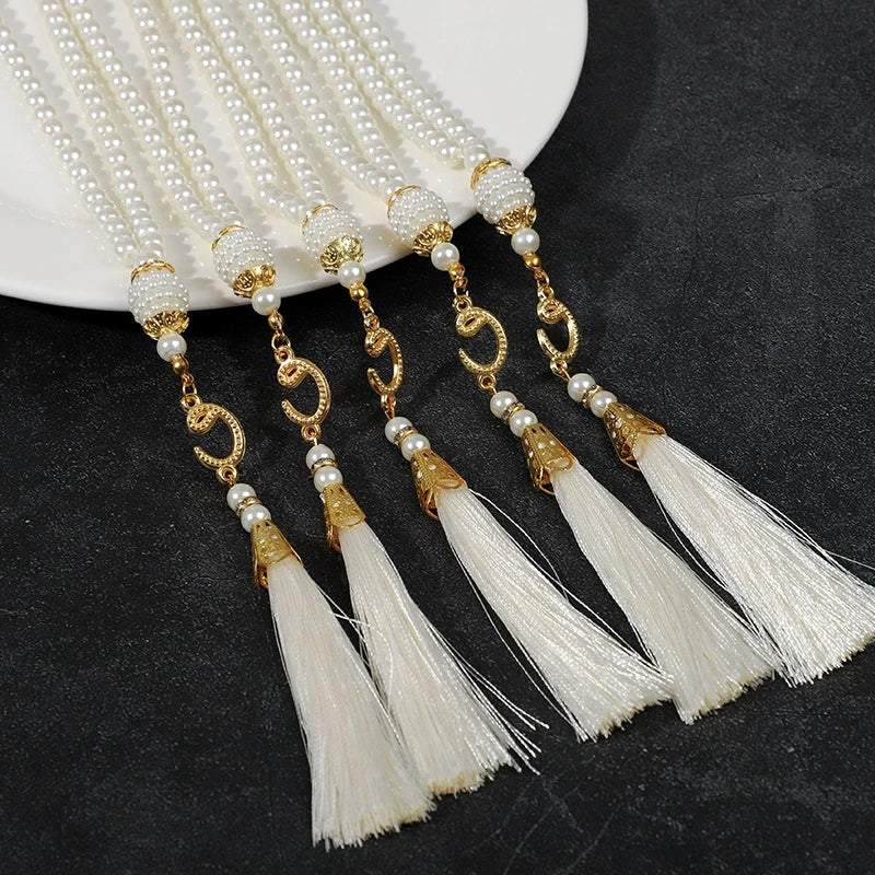 Pearl Tasbih Prayer Beads with Tassel – 99 Beads Islamic(5–10 Pieces)